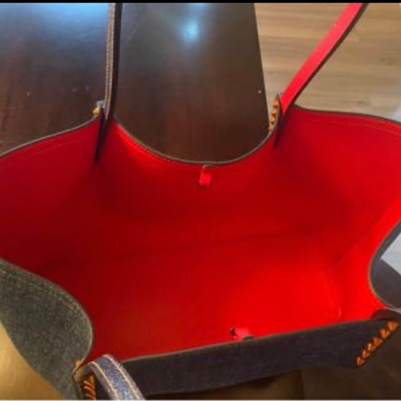 Large Christian Louboutin denim tote - Picture 2 of 3
